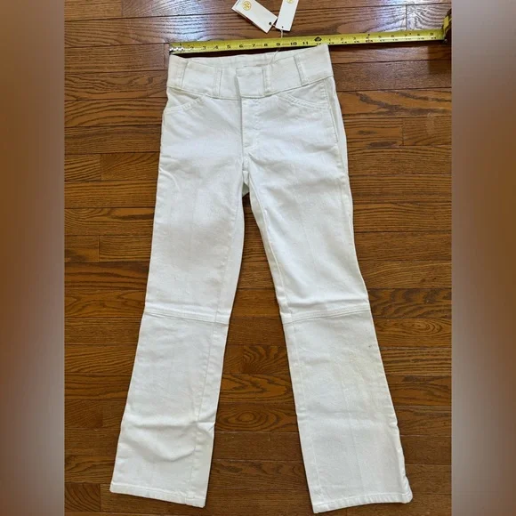 Tory Burch white Flared Cropped Jeans Size 23 - Picture 1 of 7